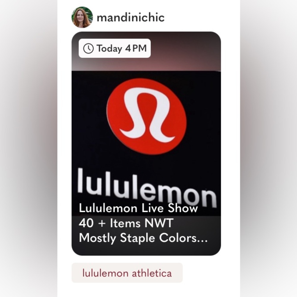 Like this listing: Lululemon $10, $20, $30 and $40 starts.